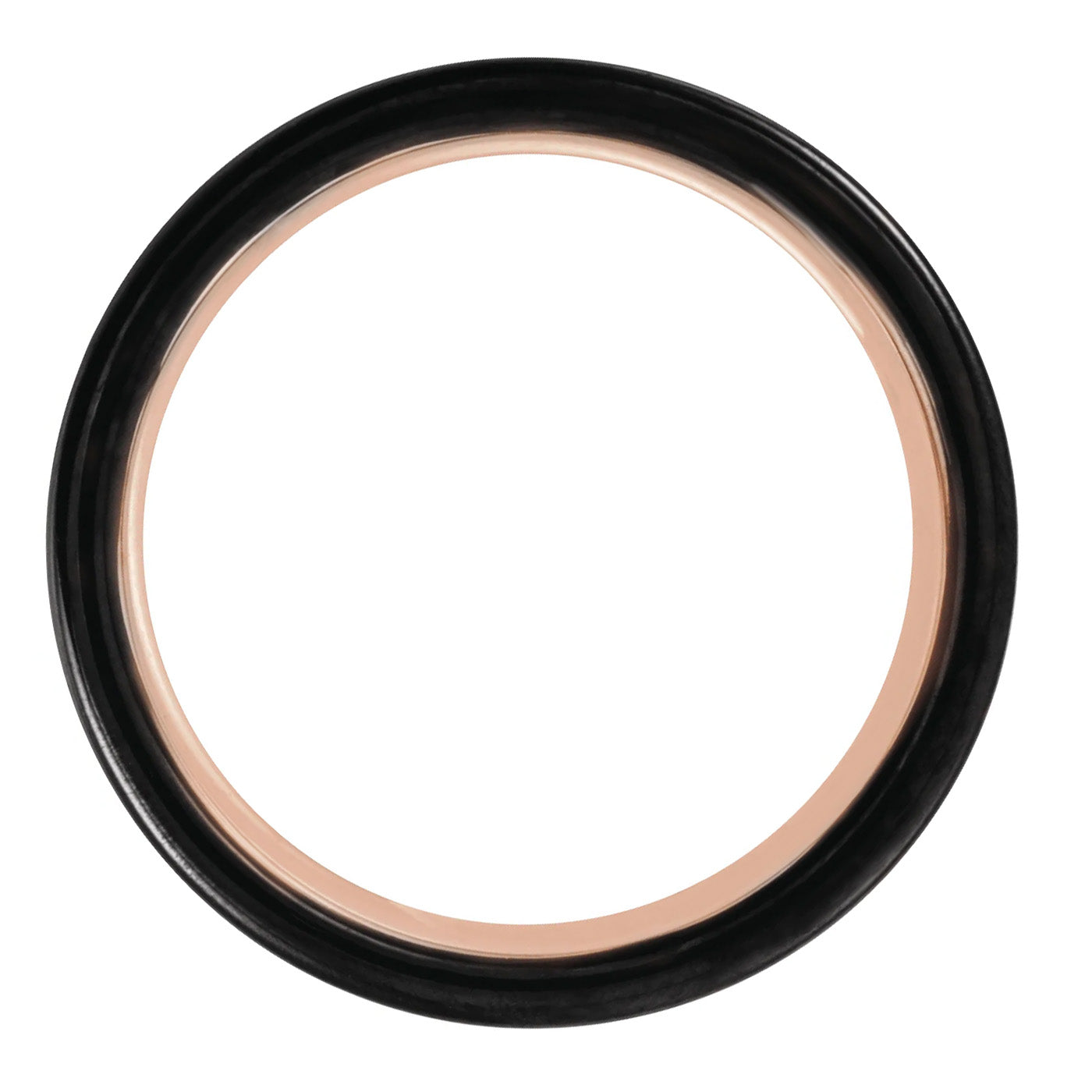 Rose Gold Asymmetrical Grooved Black Tungsten Men's Wedding Band