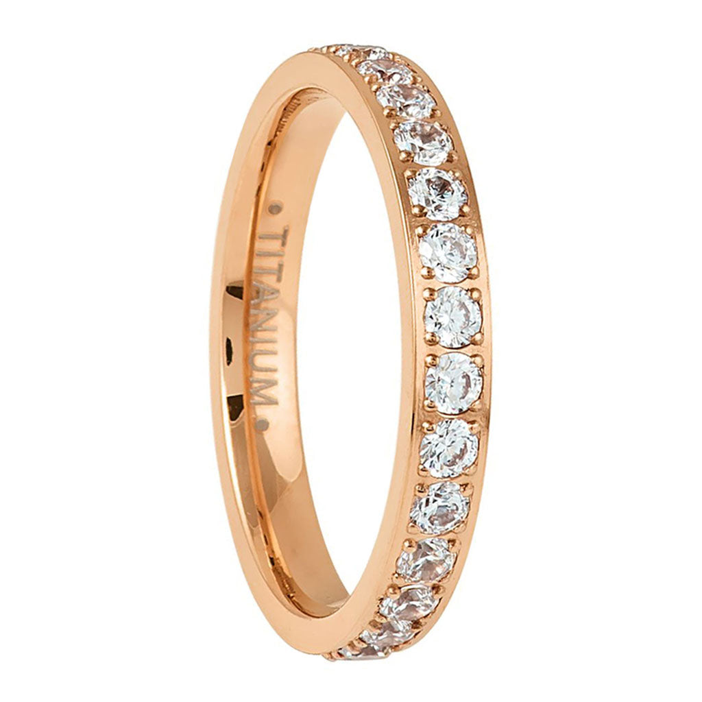 Eternity Cubic Zirconia Titanium Women's Wedding Band