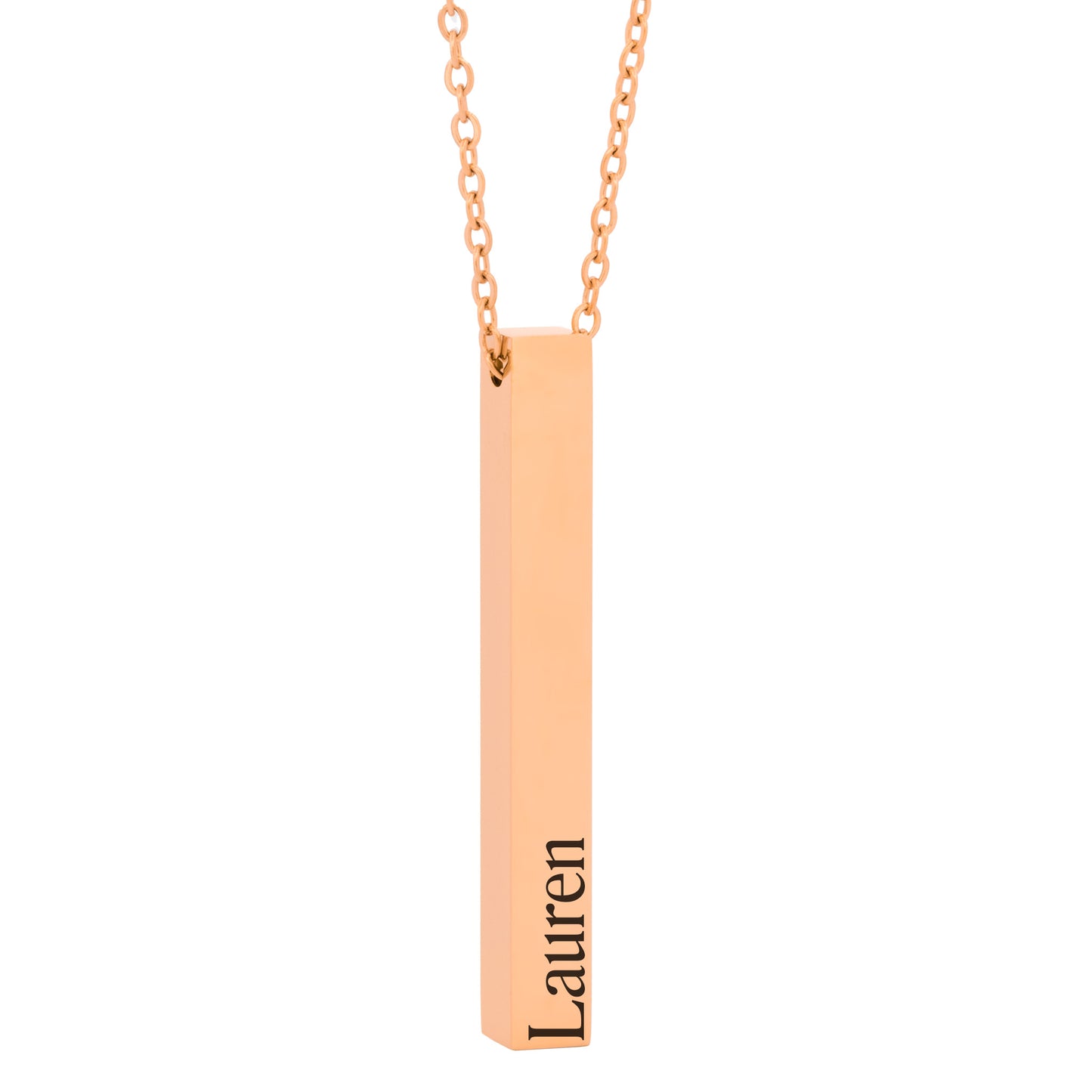 Personalized Engraved Vertical Bar Necklace