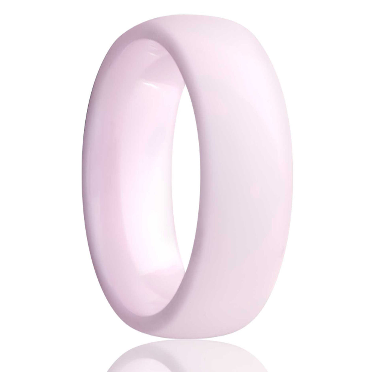 Sandblasted Finish Domed Pink Ceramic Wedding Band