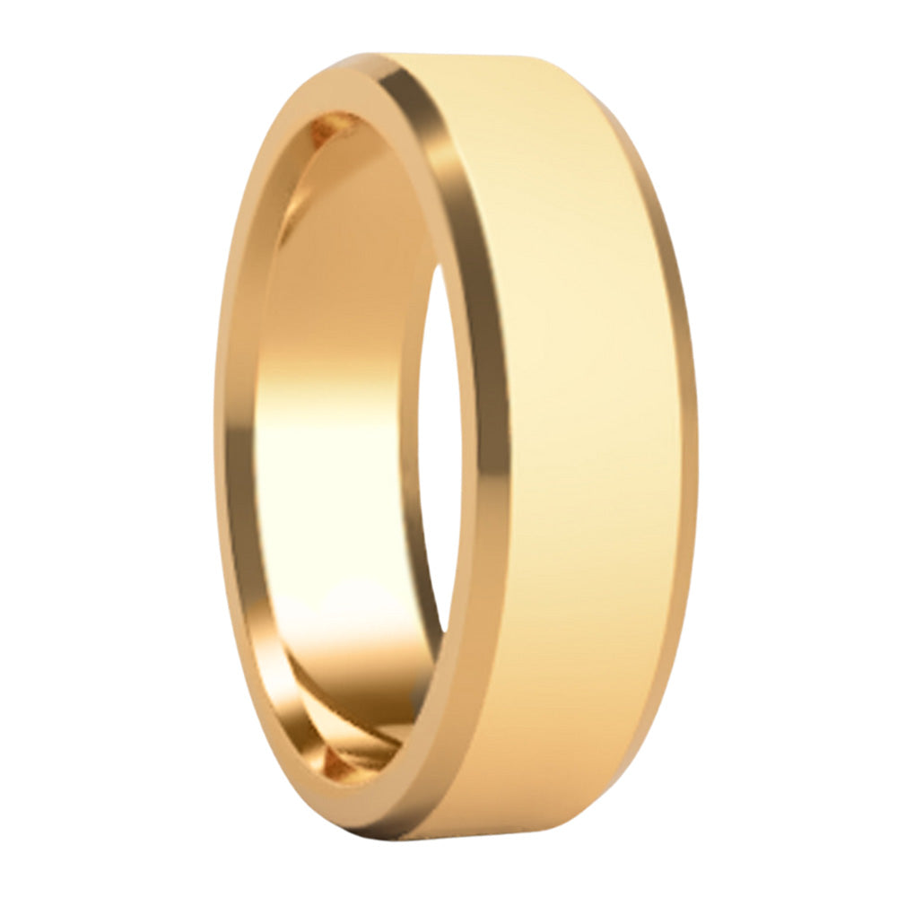 Alliance en satin en or 10 carats avec bords biseautés