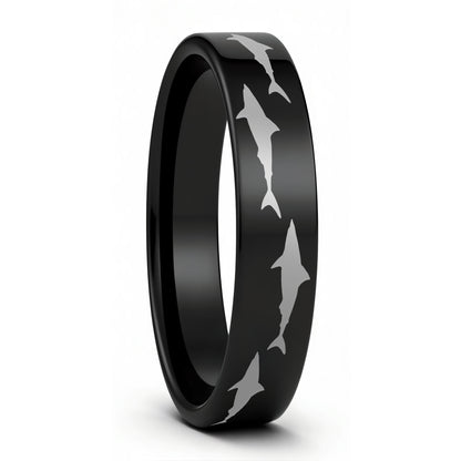 Shark Tungsten Men's Wedding Band