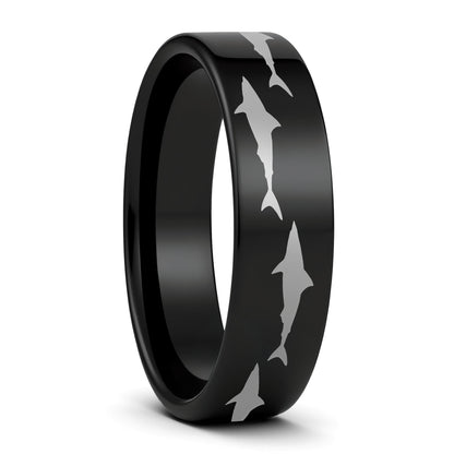 Shark Tungsten Men's Wedding Band