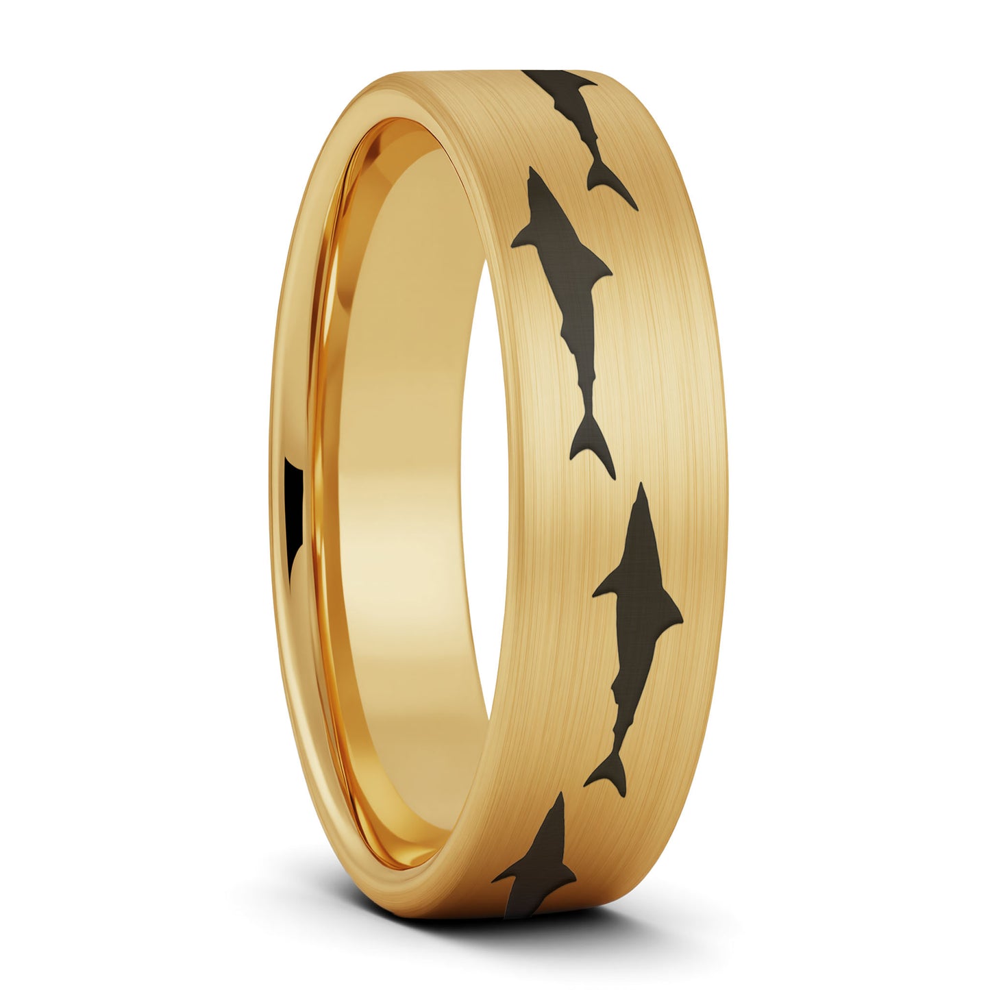 Shark Brushed Tungsten Men's Wedding Band