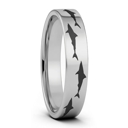Shark Tungsten Men's Wedding Band