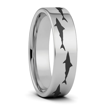 Shark Tungsten Men's Wedding Band