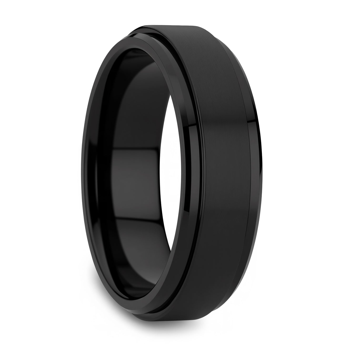 Spinner Black Tungsten Men's Wedding Band