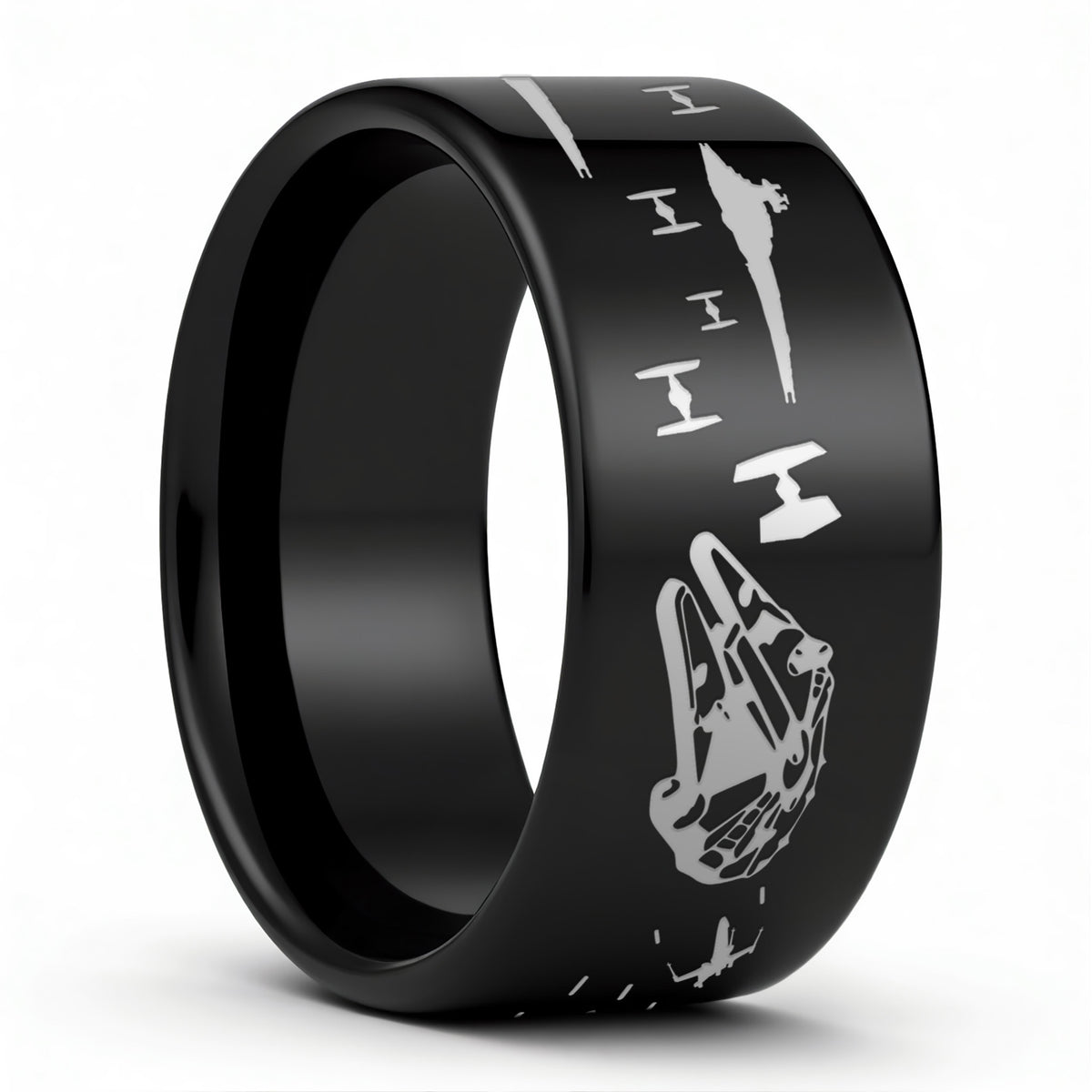 Star Wars Battle Scene Tungsten Men's Wedding Band