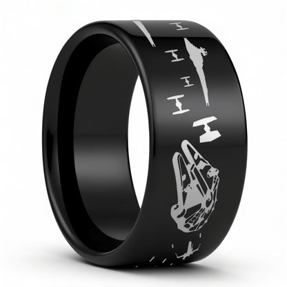 Star Wars Battle Scene Tungsten Men's Wedding Band