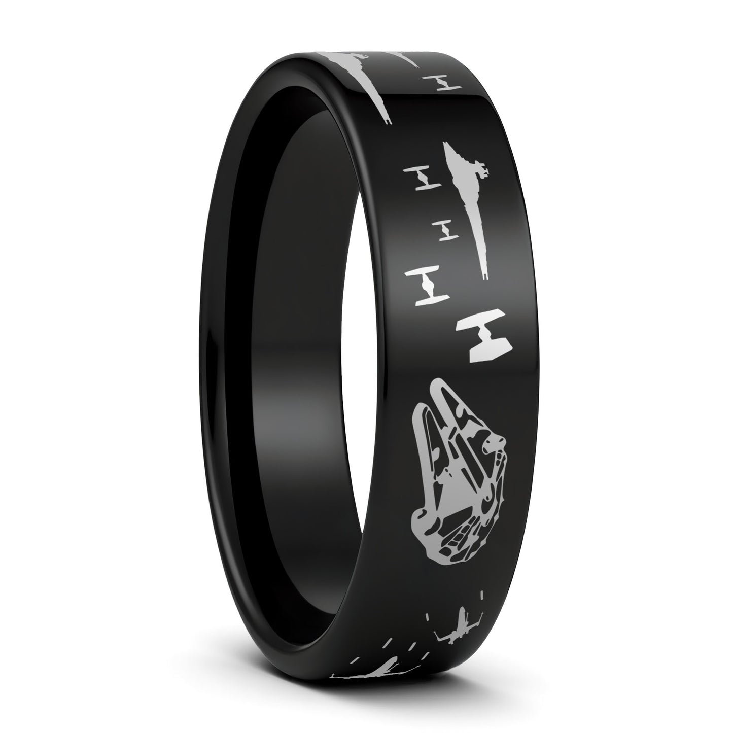 Star Wars Battle Scene Tungsten Men's Wedding Band