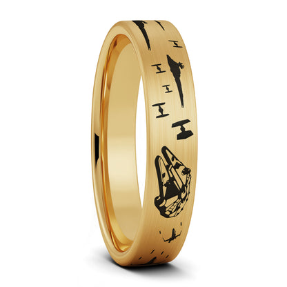 Star Wars Battle Scene Tungsten Men's Wedding Band