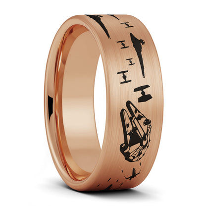 Star Wars Battle Scene Tungsten Men's Wedding Band