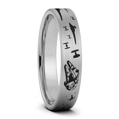 Star Wars Battle Scene Tungsten Men's Wedding Band
