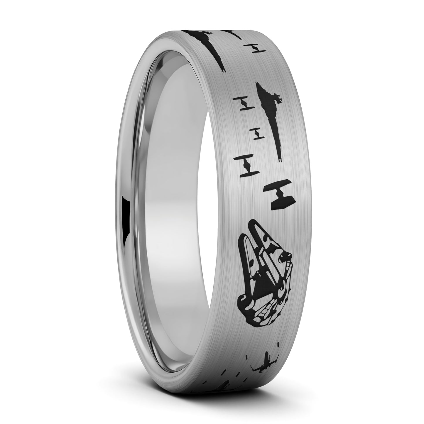 Star Wars Battle Scene Tungsten Men's Wedding Band