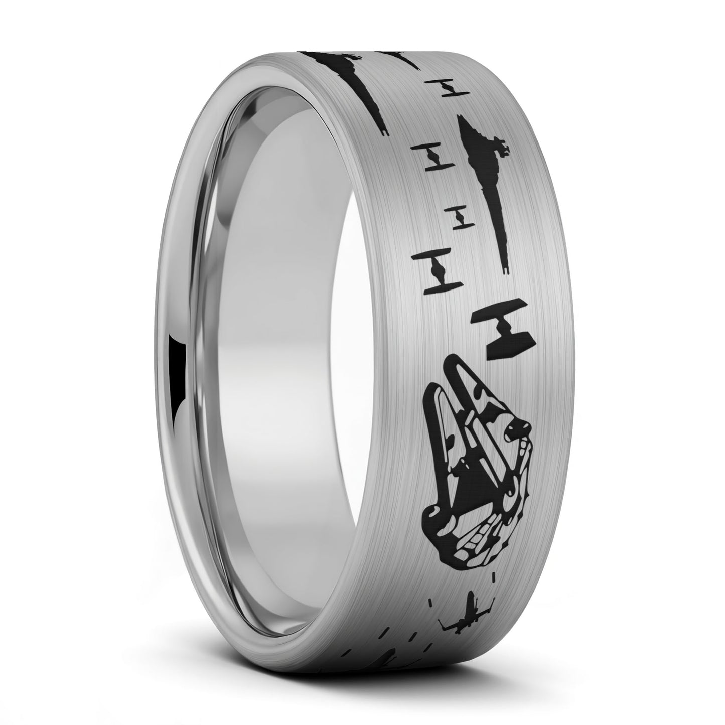 Star Wars Battle Scene Tungsten Men's Wedding Band