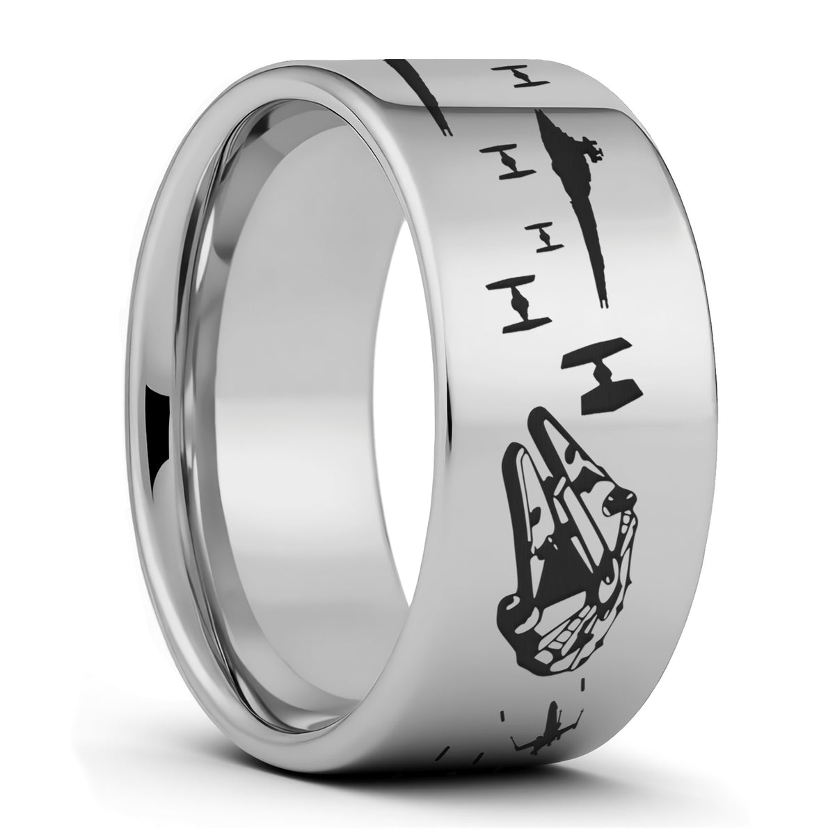 Star Wars Battle Scene Tungsten Men's Wedding Band