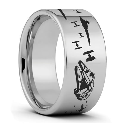 Star Wars Battle Scene Tungsten Men's Wedding Band