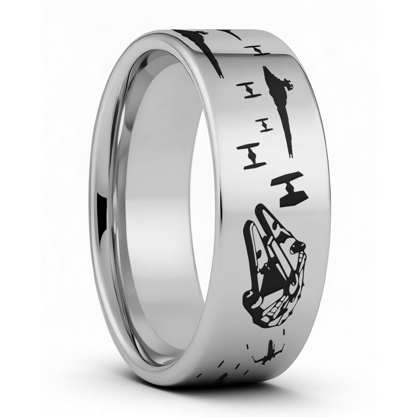 Star Wars Battle Scene Tungsten Men's Wedding Band
