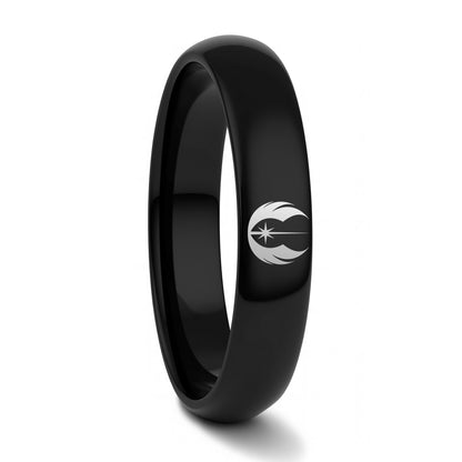 Star Wars Jedi Order Symbol Gold Tungsten Wedding Band