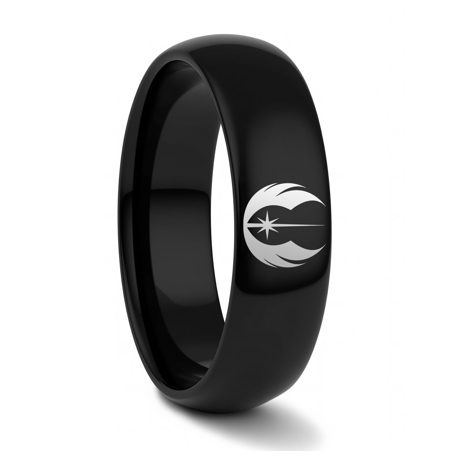 Star Wars Jedi Order Symbol Gold Tungsten Wedding Band