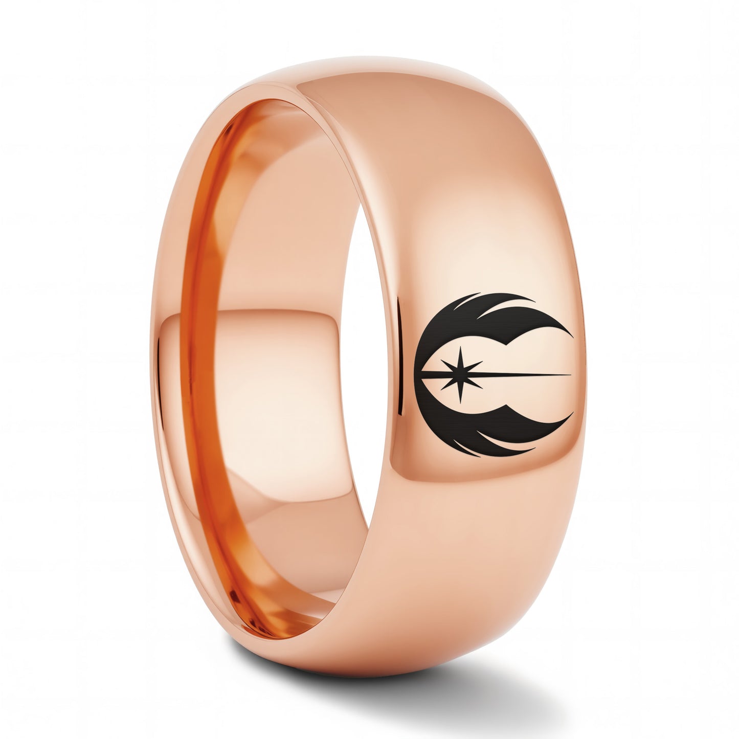 Star Wars Jedi Order Symbol Gold Tungsten Wedding Band