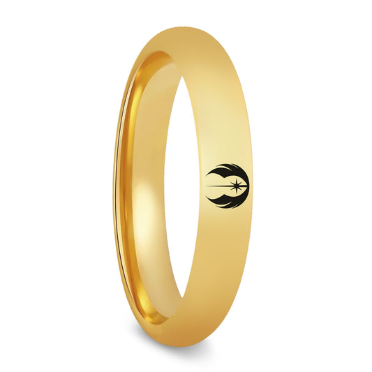Alliance en tungstène pour femme avec symbole de l'ordre Jedi Star Wars