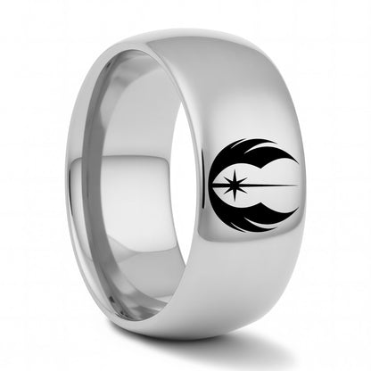 Star Wars Jedi Order Symbol Gold Tungsten Wedding Band