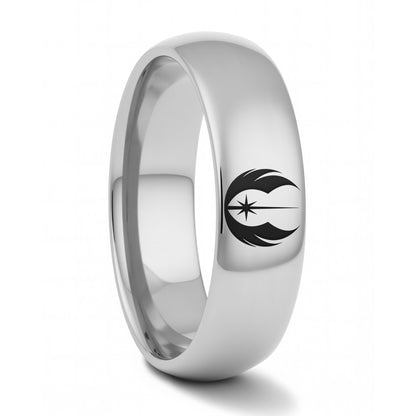 Star Wars Jedi Order Symbol Gold Tungsten Wedding Band