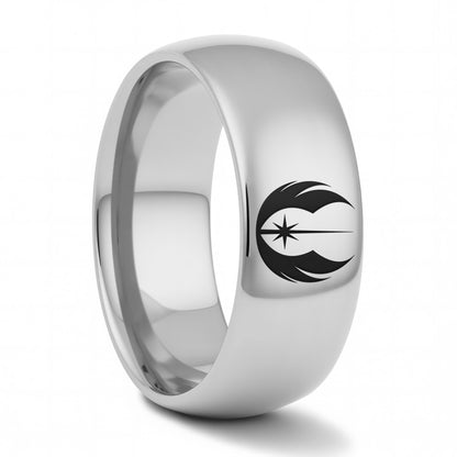 Star Wars Jedi Order Symbol Gold Tungsten Wedding Band