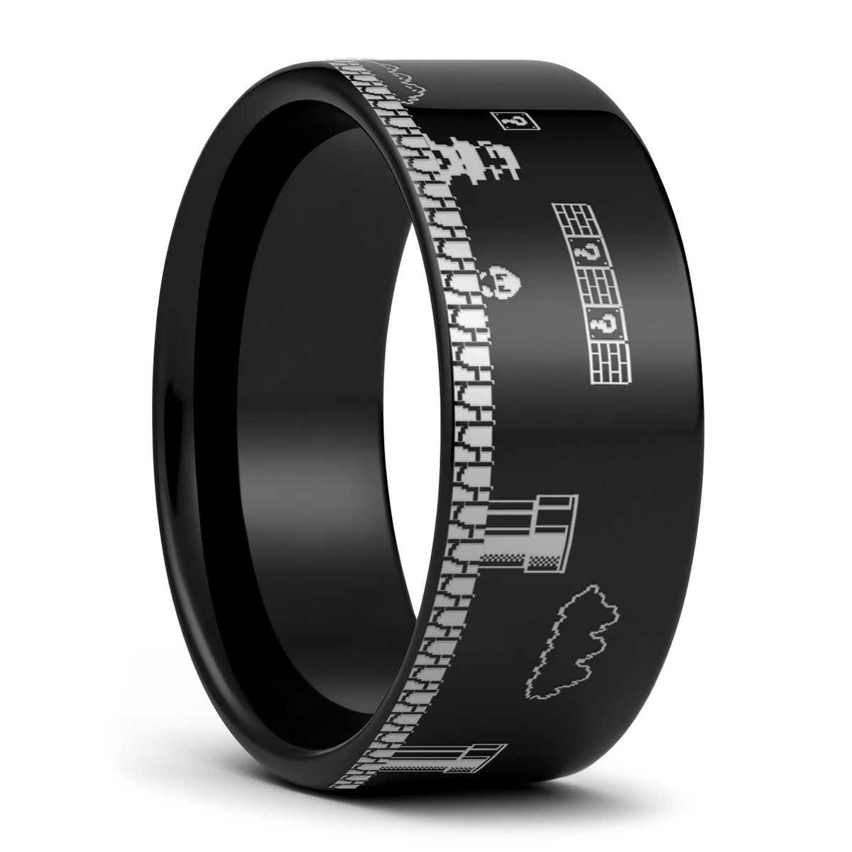 Super Mario Bros Black Tungsten Wedding Band