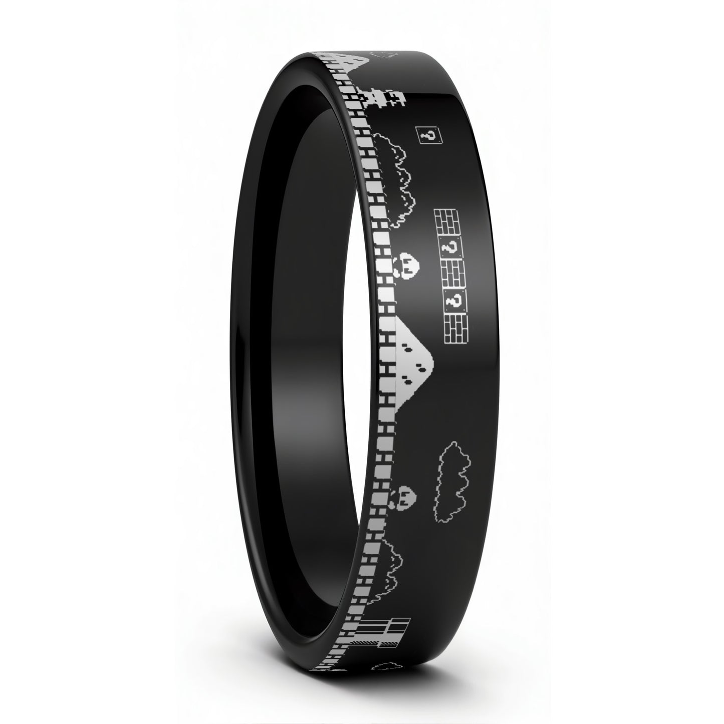 Super Mario Bros Black Tungsten Wedding Band