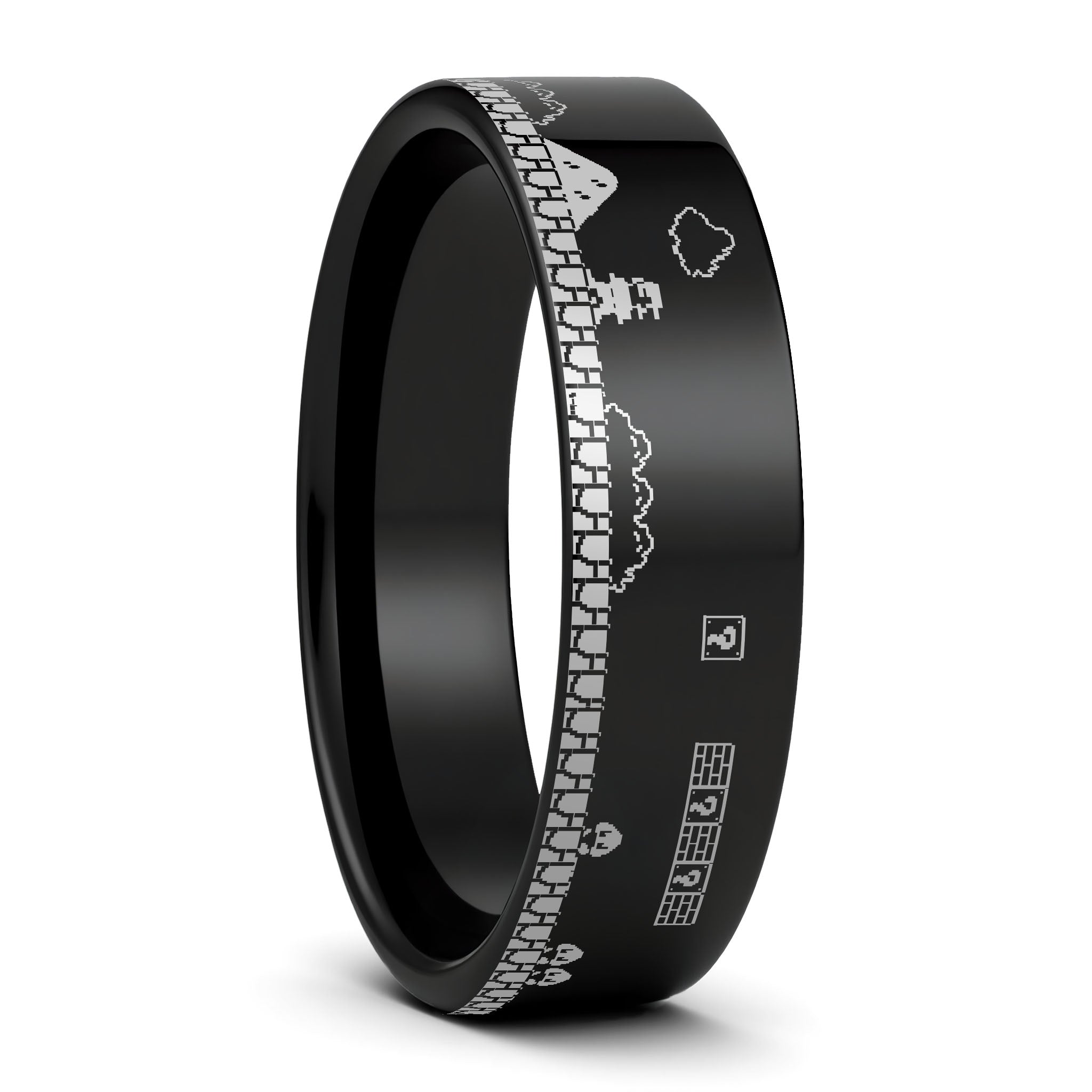 Super Mario Bros Black Tungsten Ring | Vansweden Jewelers