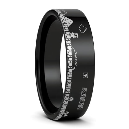 Super Mario Bros Tungsten Men's Wedding Band