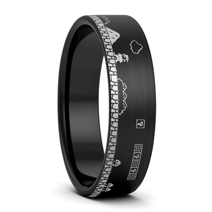 Super Mario Bros Tungsten Men's Wedding Band