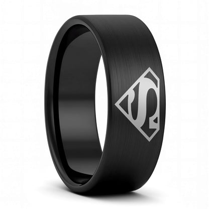 Superman Brushed Tungsten Men's Wedding Band