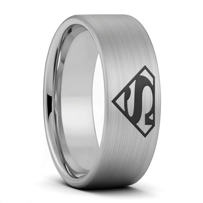 Superman Brushed Tungsten Men's Wedding Band