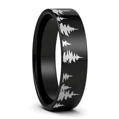 Treeline Tungsten Men's Wedding Band