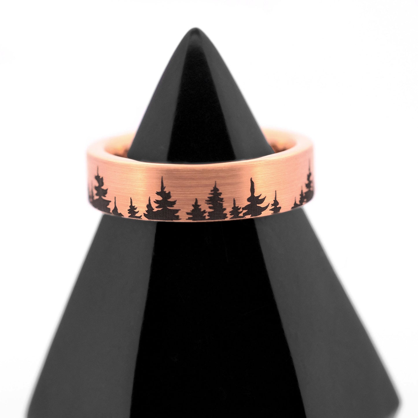 Treeline Brushed Rose Gold Tungsten Women's Wedding Band
