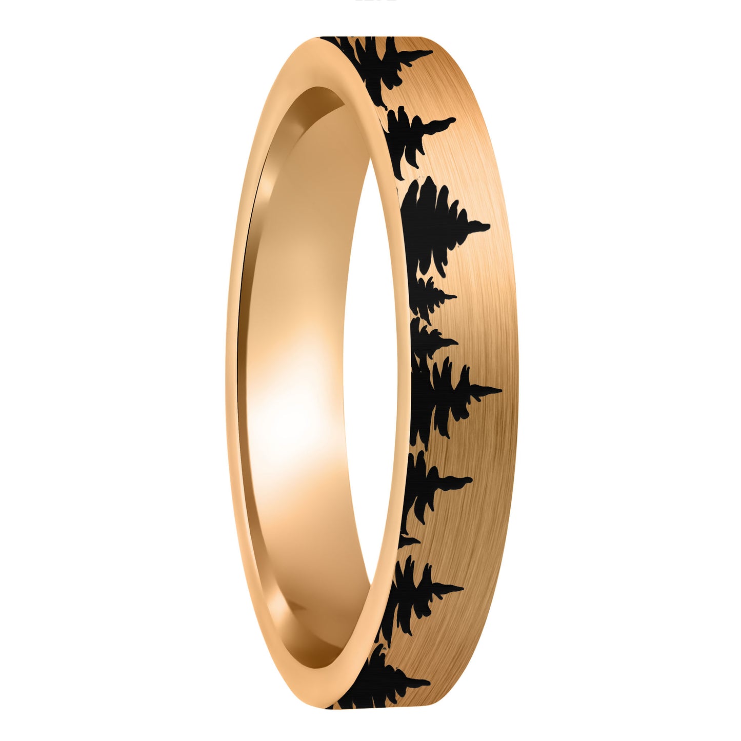 Treeline Brushed Rose Gold Tungsten Women's Wedding Band