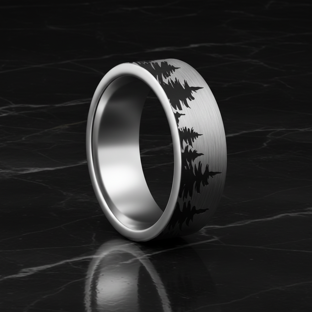 Treeline Tungsten Men's Wedding Band
