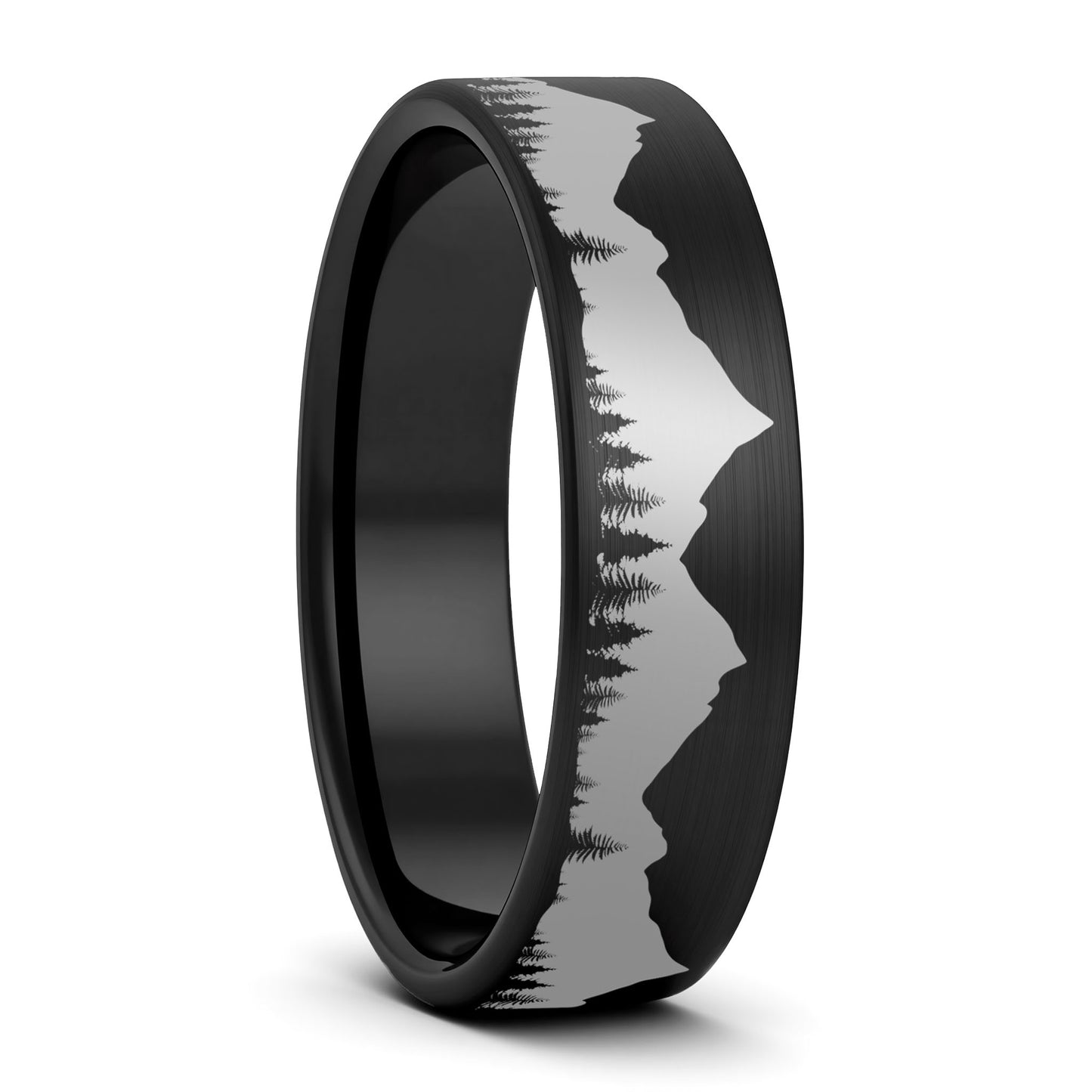 Treeline Mountains Brushed Tungsten Men's Wedding Band
