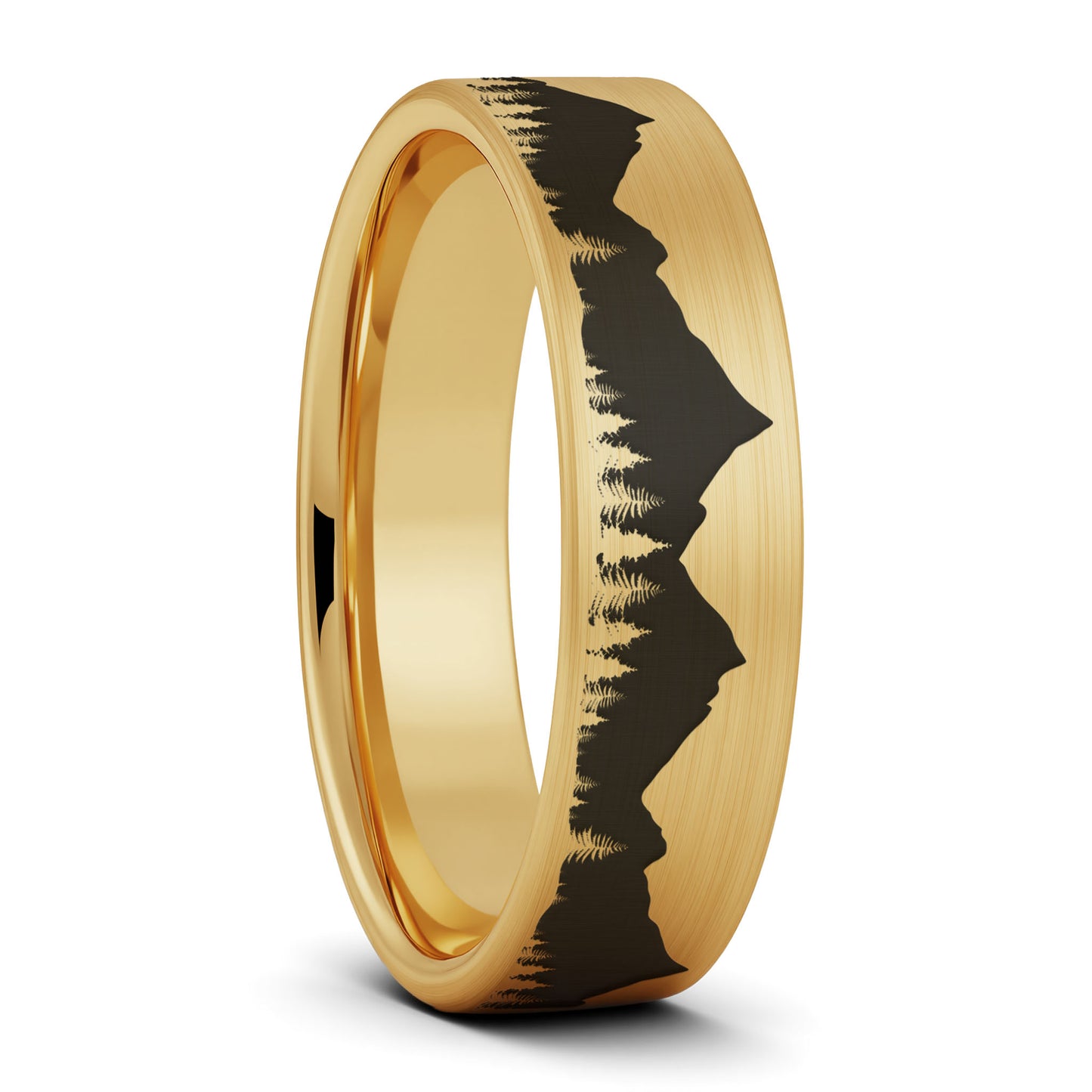 Treeline Mountains Brushed Tungsten Men's Wedding Band