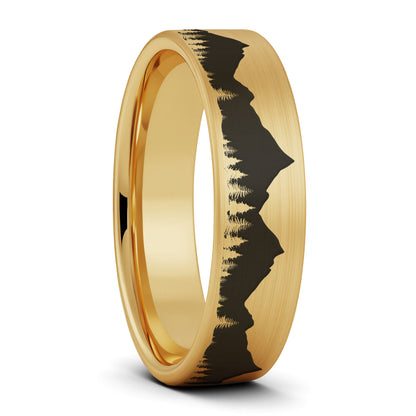 Treeline Mountains Brushed Tungsten Men's Wedding Band