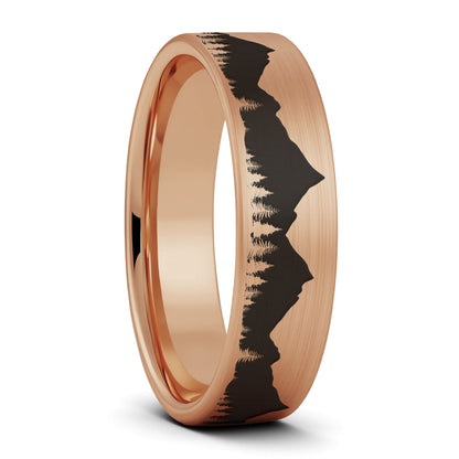Treeline Mountains Brushed Tungsten Men's Wedding Band