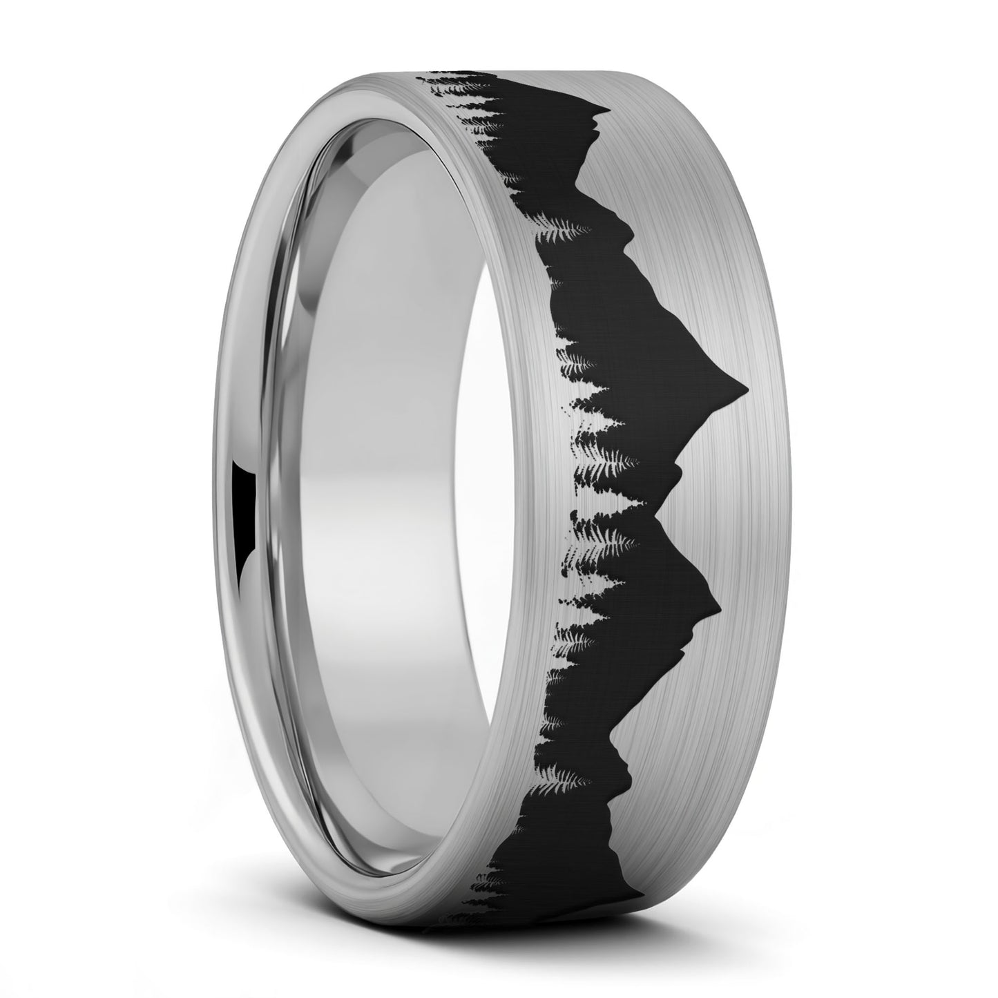 Treeline Mountains Brushed Tungsten Men's Wedding Band