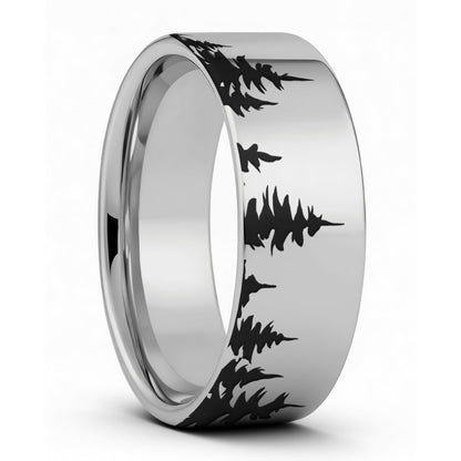 Treeline Tungsten Men's Wedding Band