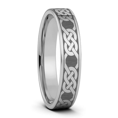 Tungsten Women's Wedding Band with Celtic Pattern