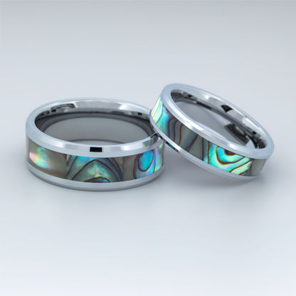 Mother of Pearl Inlay Women's Tungsten Wedding Band