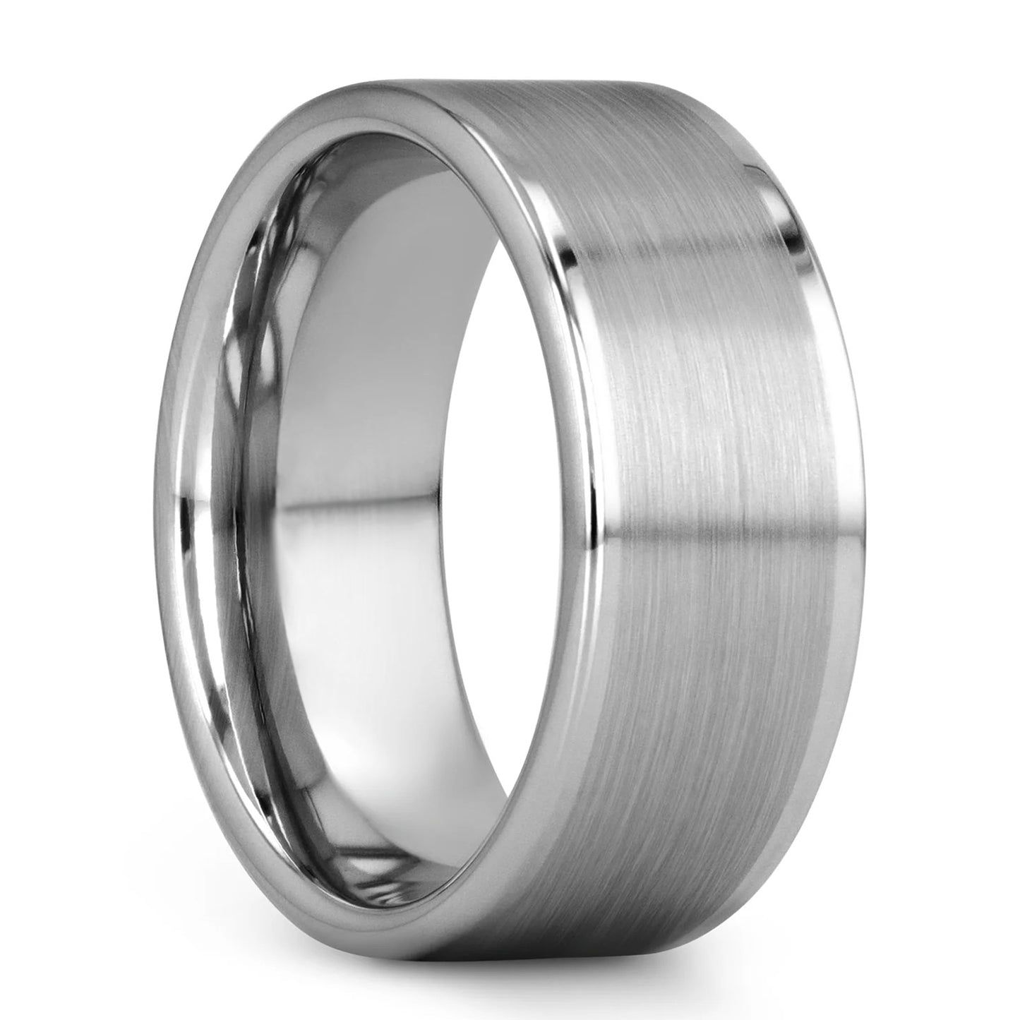 Brushed Center Tungsten Couple's Matching Wedding Band Set