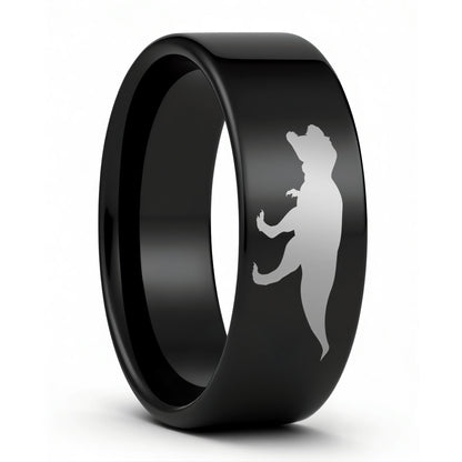 Tyrannosaurus Rex Dinosaur Tungsten Men's Wedding Band
